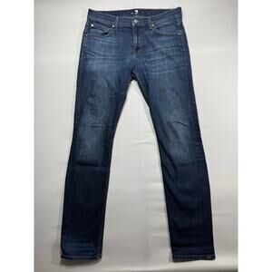 7 For All Mankind Men's Slim Tapered Leg Blue Denim Jeans - Size 33x32